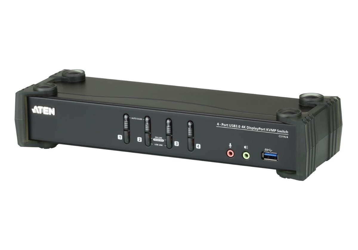 ATEN CS1924 מתג 4 פורטים USB ו DisplayPort 4K 1 ATEN CS1924 מתג 4 פורטים USB ו DisplayPort 4K