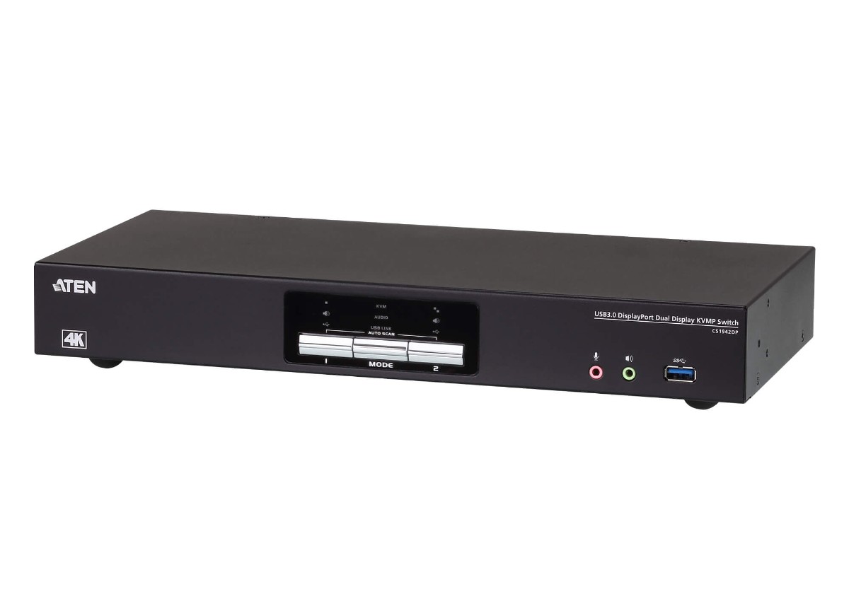 ATEN CS1942DP מתג 2 פורטים USB 1 ATEN CS1942DP מתג 2 פורטים USB