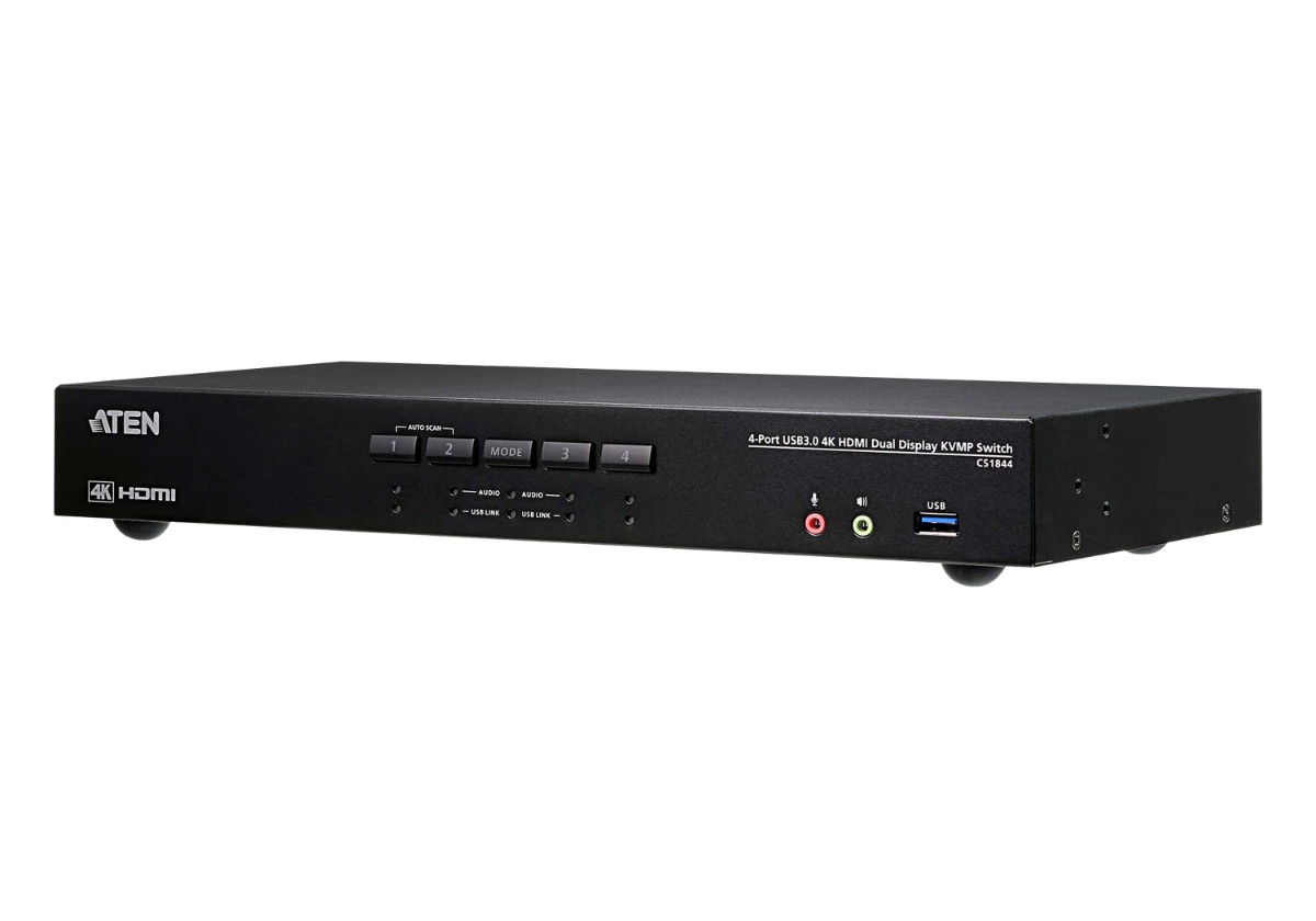 ATEN CS1844 מתג 4 פורטים USB ו HDMI 4K תצוגה כפולה 1 ATEN CS1844 מתג 4 פורטים USB ו HDMI 4K תצוגה כפולה