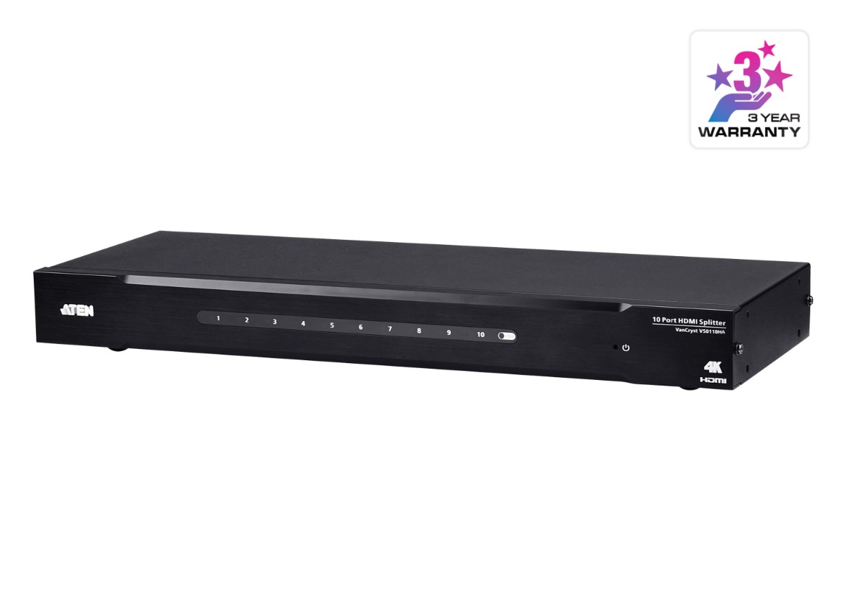 ATEN VS0110HA מפצל 10 מסכים HDMI 4K 1 ATEN VS0110HA מפצל 10 מסכים HDMI 4K
