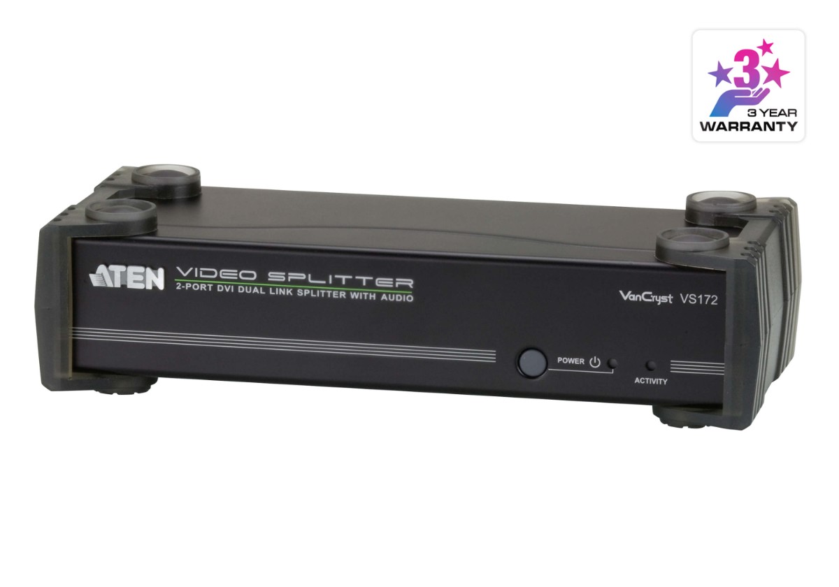 ATEN VS172 מפצל 2 מסכים DVI כולל RS232 1 ATEN VS172 מפצל 2 מסכים DVI כולל RS232