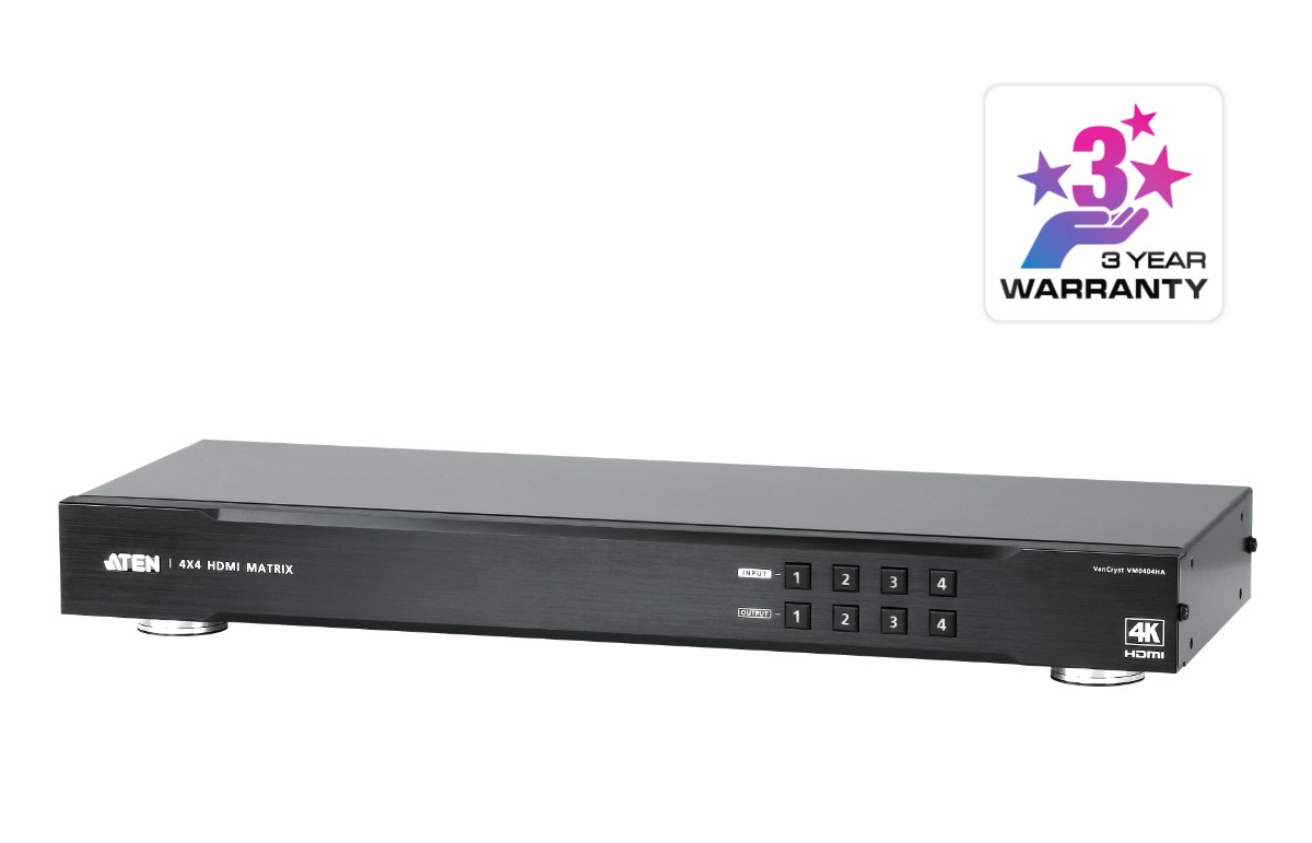 ATEN VM0404HA מטריצת וידאו 4*4 HDMI 1 ATEN VM0404HA מטריצת וידאו 4*4 HDMI