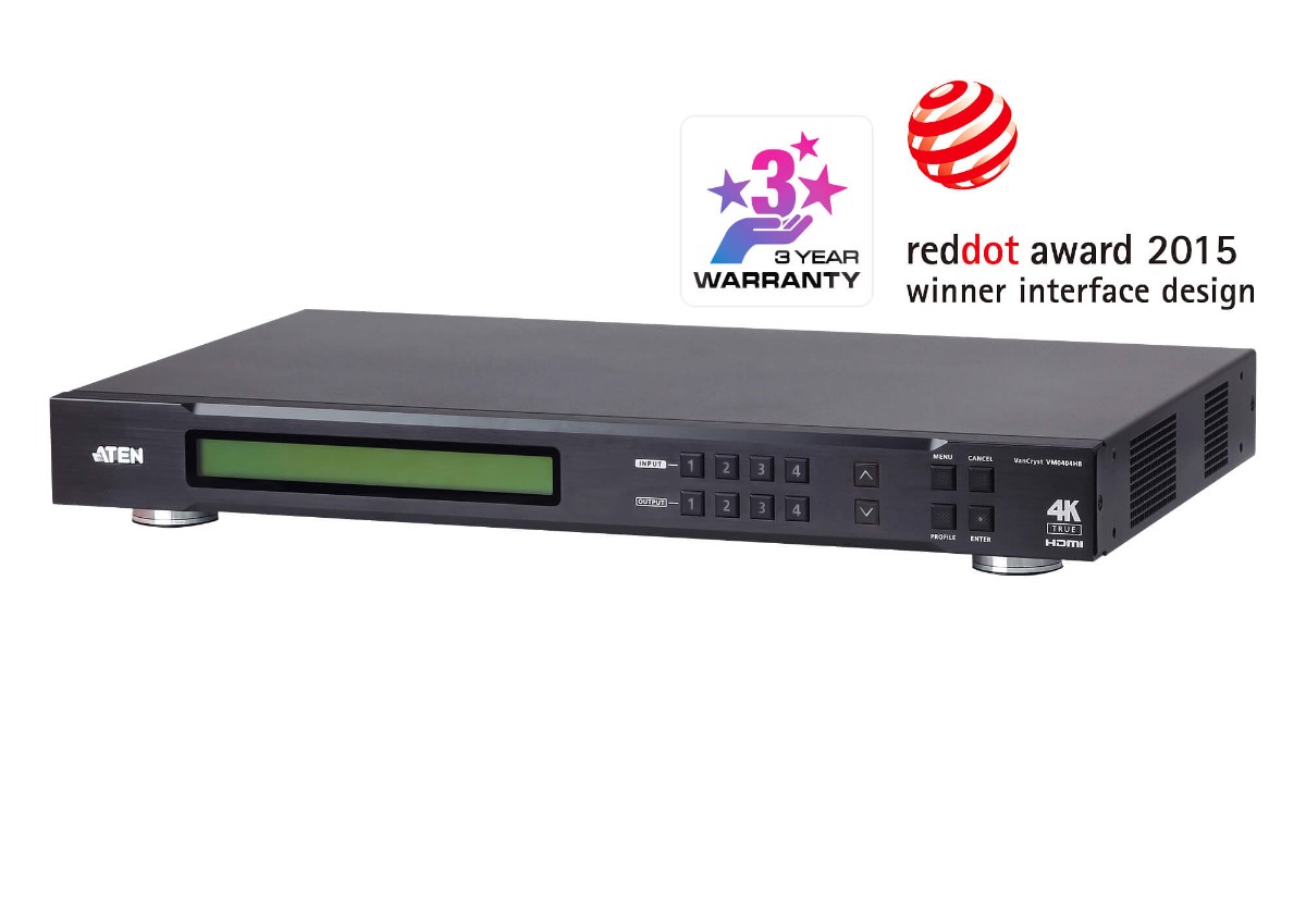 ATEN VM0404HB מטריצת וידאו 4*4 4K DCI HDMI 1 ATEN VM0404HB מטריצת וידאו 4*4 4K DCI HDMI
