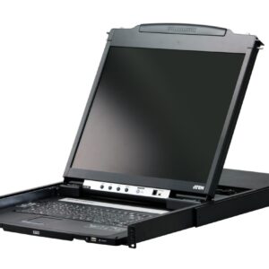 ATEN CL5800 מסך 19 נשלף לארון שרתים VGA ו PS/2 מסילות כפולות