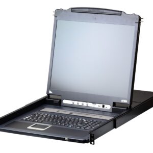 ATEN CL5716AIN מסך 19 נשלף כולל KVM IP ל 16 שרתים ספק כוח כפול לשרתי VGA