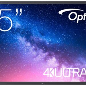 מסך מגע אינטראקטיבי 75″ Optoma סדרה 5 – 5753RK 4K UHD, זכוכית מחוסמת, Android 13, Google EDLA, אודיו פרימיום