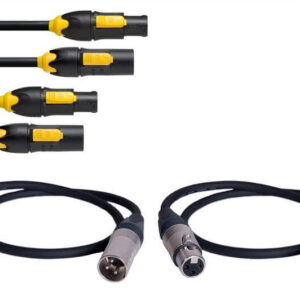 סט כבלי שרשור (PowerCON TRUE1 ו-XLR) באורך 70 ס”מ לחיבור מהיר של רמקולי dB Technologies VIO