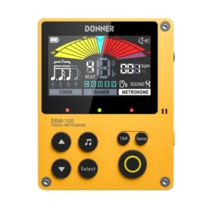 מטרונום + טיונר 3 ב-1 DONNER DBM100 EC6954 – מסך צבעוני HD, מצב Trainer חכם וסוללה נטענת | צהוב
