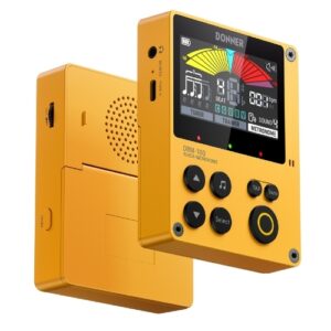 מטרונום + טיונר 3 ב-1 DONNER DBM100 EC6954 – מסך צבעוני HD, מצב Trainer חכם וסוללה נטענת | צהוב