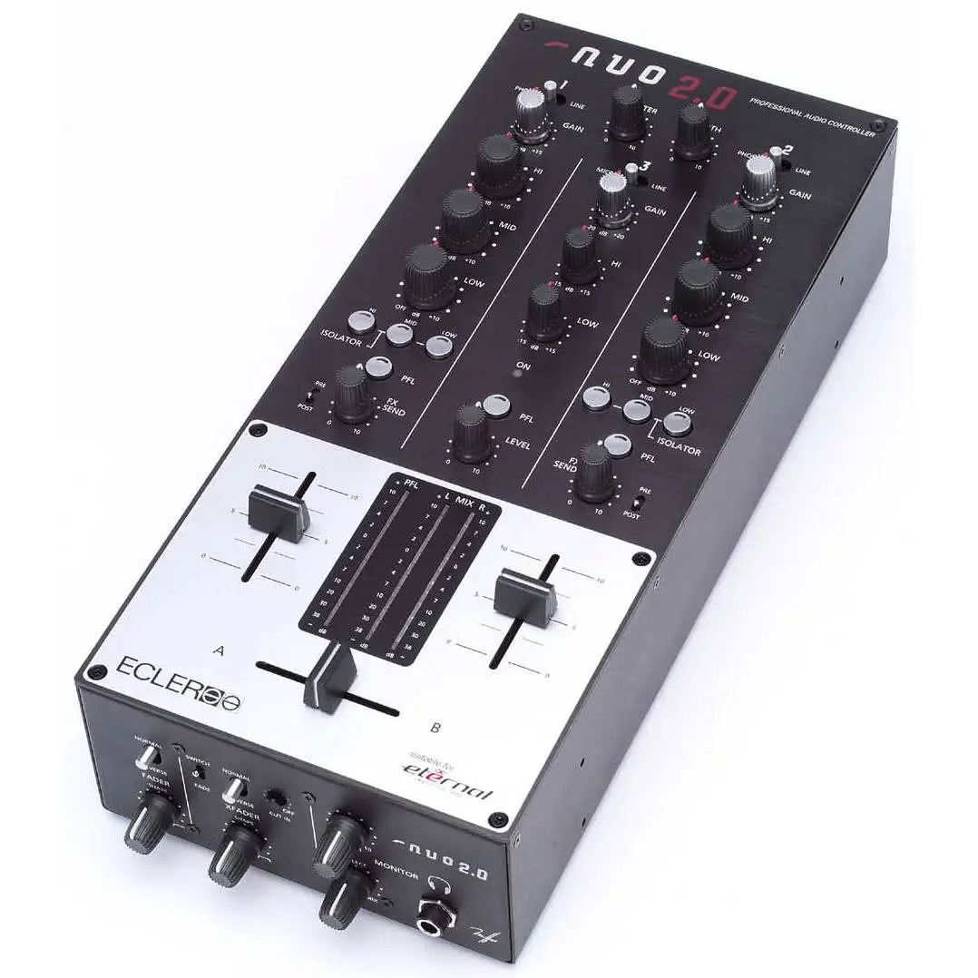 מיקסר DJ אנלוגי Ecler NUO 2.0 – 2 ערוצים עם קרוספיידר מקצועי (יבוא בלעדי) 2 ecler nuo 2 0 2 kanal dj battler mixer 2.webp