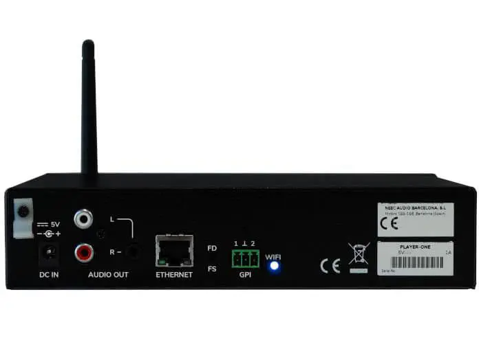 נגן מוזיקה מקצועי Ecler PLAYER ONE – סטרימינג, USB ואינטרנט רדיו לעסקים (יבוא בלעדי) 4 ecler player one back.webp