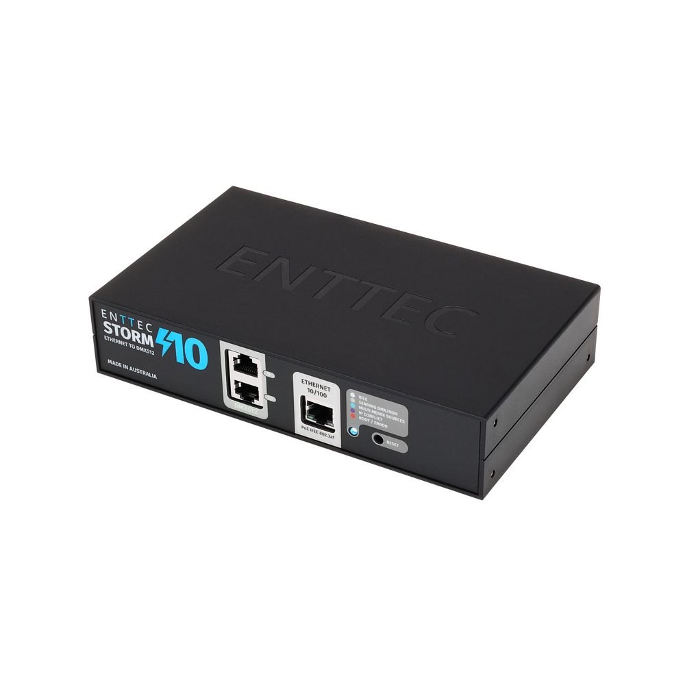 ממשק תאורה Enttec Storm 10 – שער Ethernet ל-DMX 10 יציאות 1 ממשק תאורה Enttec Storm 10 – שער Ethernet ל-DMX 10 יציאות