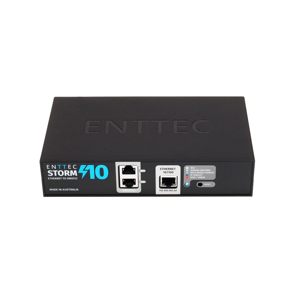 ממשק תאורה Enttec Storm 10 – שער Ethernet ל-DMX 10 יציאות 2 ממשק תאורה Enttec Storm 10 – שער Ethernet ל-DMX 10 יציאות – תמונה 2