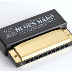 מפוחית בלוז דיאטונית 10 חורים Kongsheng Blues Harp זהב | סולם C