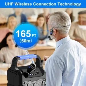 מיקרופון מדונה אלחוטי UHF — ערכת ראש למרצים ומדריכים