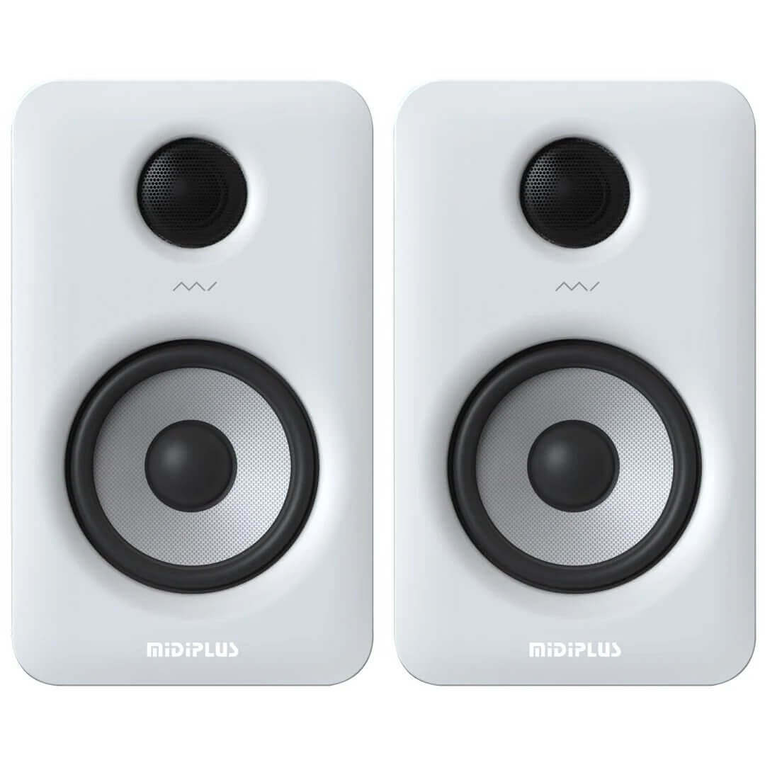 זוג מוניטורים לאולפן עם בלוטוס MiDiPlus MI5 V2 לבנים 4 mi5 ii white 1.jpg
