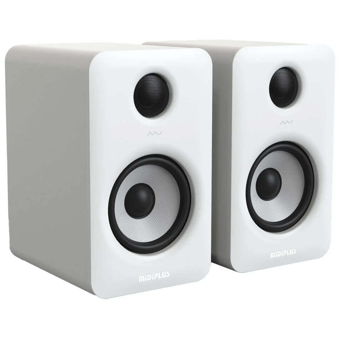 זוג מוניטורים לאולפן עם בלוטוס MiDiPlus MI5 V2 לבנים 1 mi5 ii white 3.jpg