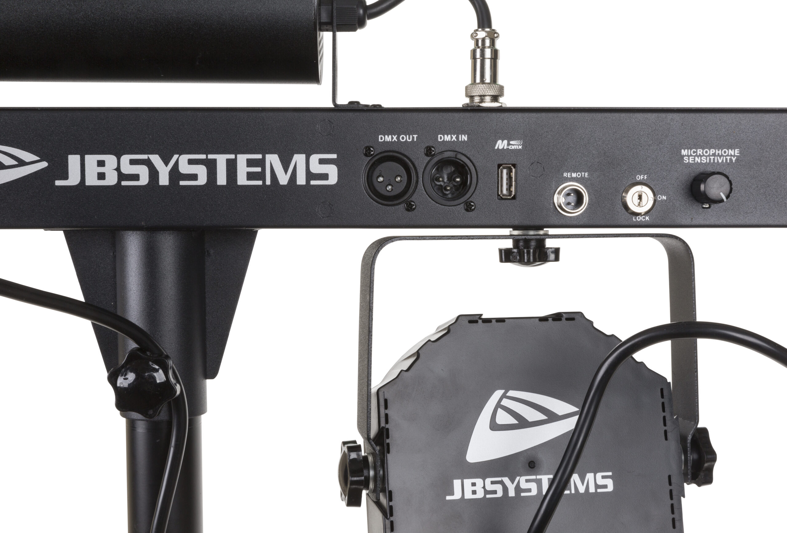 סט תאורה JB-Systems Party Bar – בר אפקטים 4-ב-1 עם שלט ומזוודה (יבוא בלעדי) 3 party bar close up usb.jpg