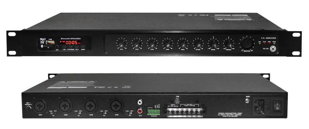 מגבר עם שנאי קו Topp Pro TAP-240 MP3 BT USB FM SD 240W 2 מגבר עם שנאי קו Topp Pro TAP 240 MP3 BT USB FM SD 240W