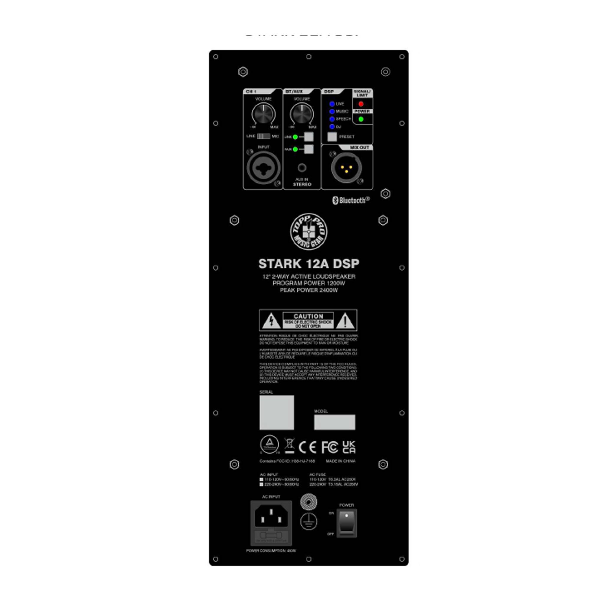רמקול מוגבר "12 Topp Pro STARK 12A DSP 2400W מעבד DSP מובנה ארגז עץ 4 רמקול מוגבר "12 Topp Pro STARK 12A DSP 2400W מעבד DSP מובנה ארגז עץ