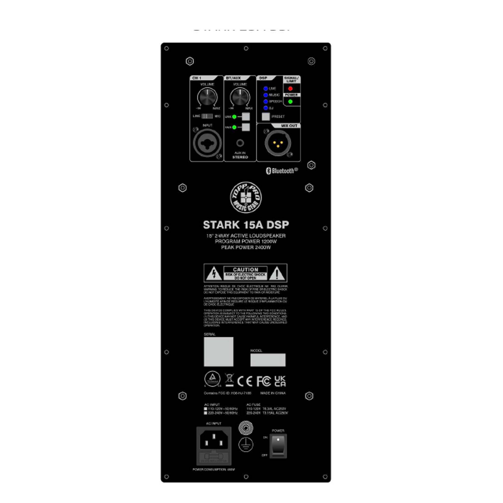 רמקול מוגבר "15 Topp Pro STARK 15A DSP 2400W מעבד DSP מובנה ארגז עץ 4 רמקול מוגבר "15 Topp Pro STARK 15A DSP 2400W מעבד DSP מובנה ארגז עץ