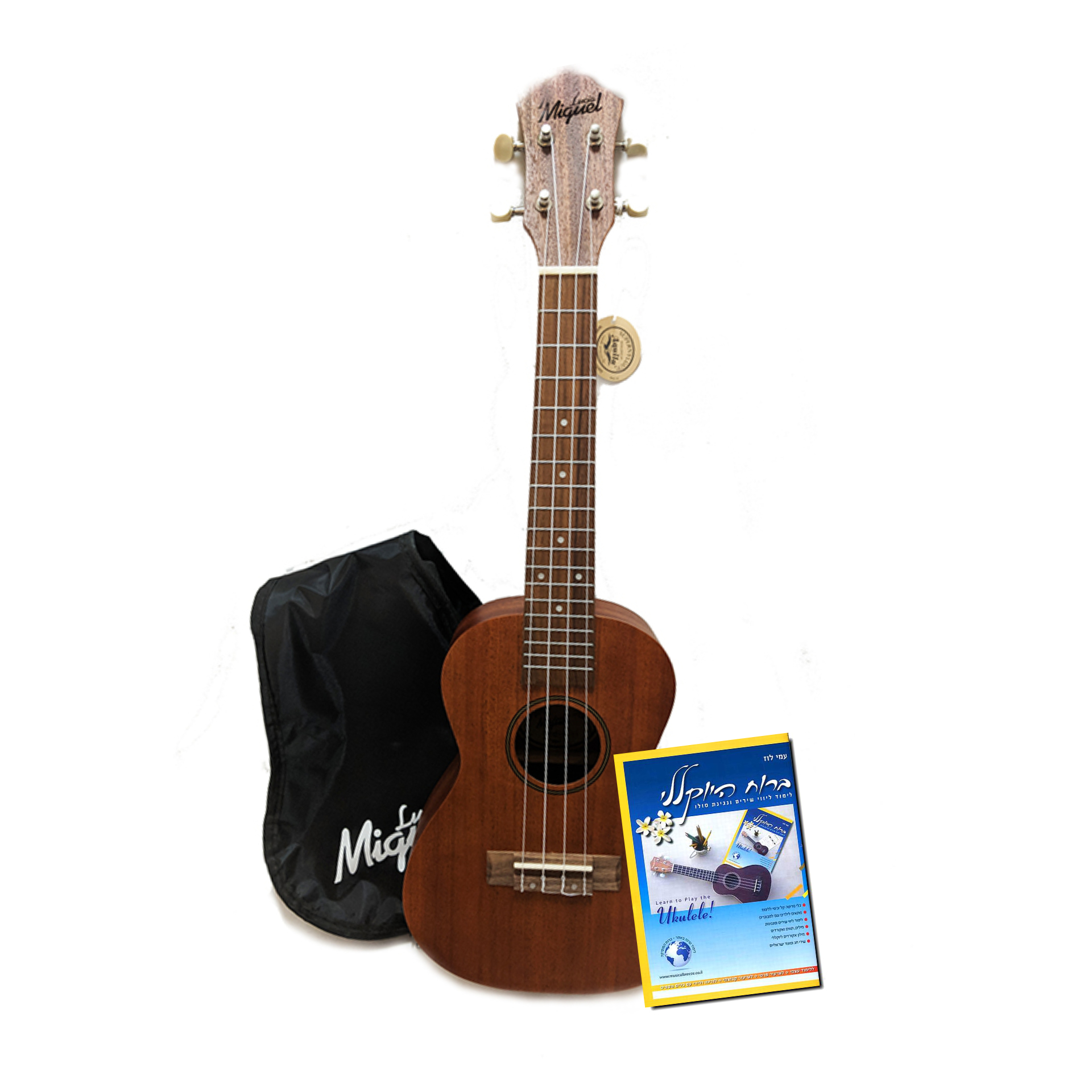 יוקללה קונצרט עם תיק Miguel Lucia UK-3 Concert Ukulele 1 yukalele2.jpg
