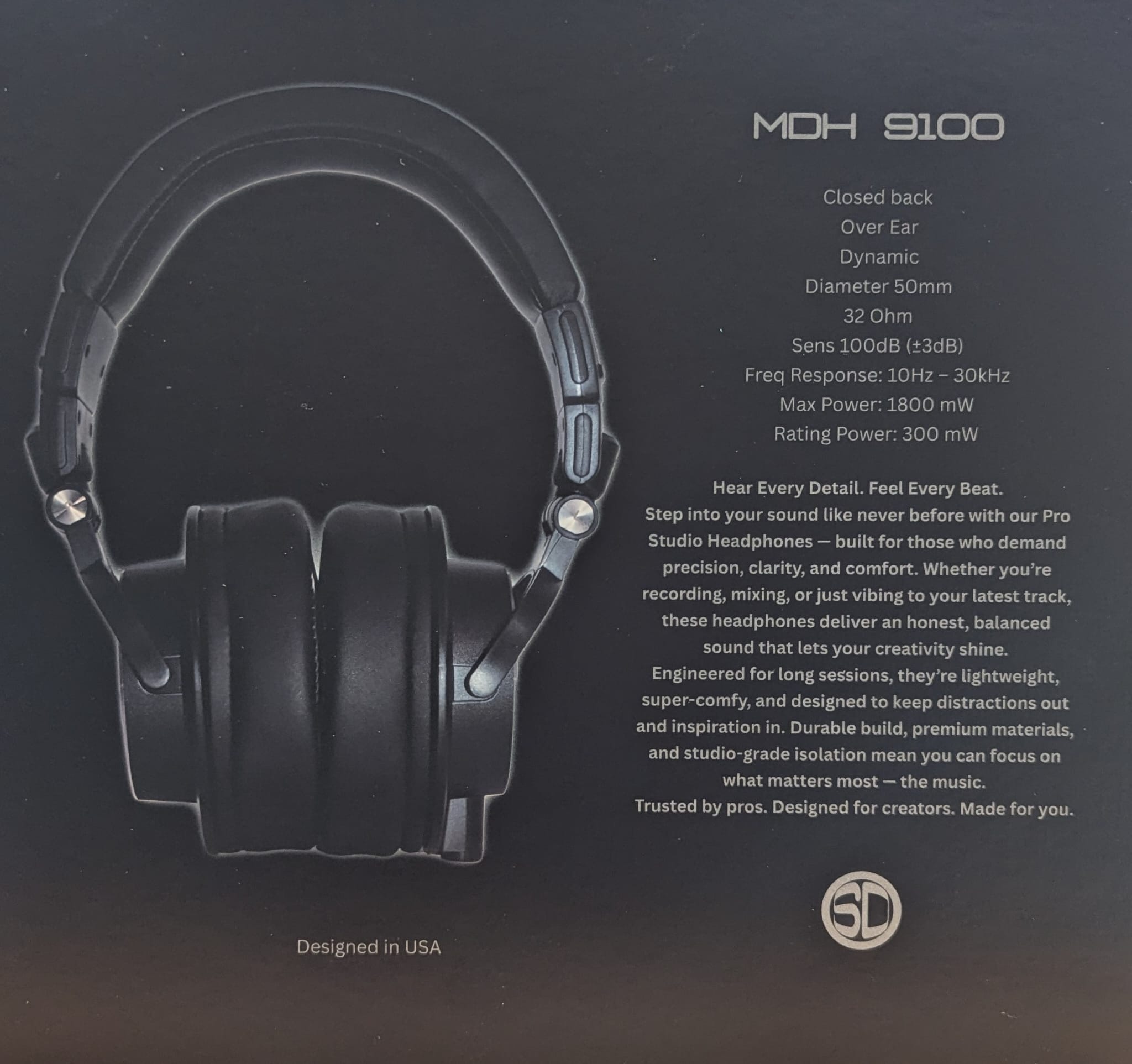 אוזניות אולפן Steelerd MDH9100 3 מפרט טכני אוזניות אולפן Steelerd MDH 9100.jpeg
