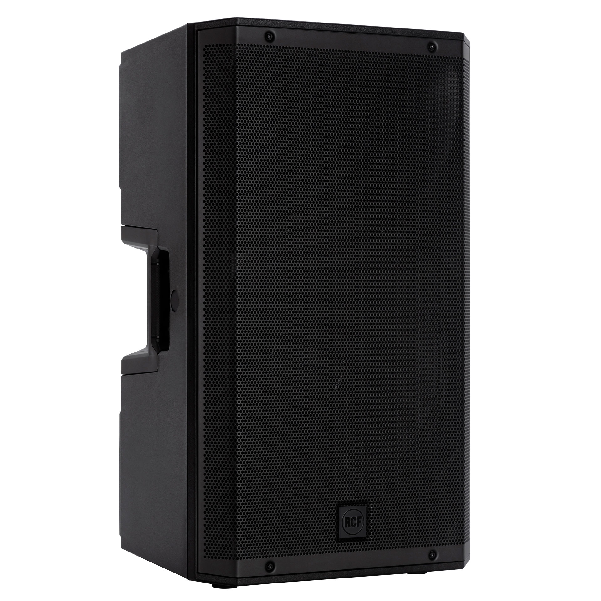 רמקול מוגבר RCF ART 945-A – 15 אינץ׳, 2100W ו־135dB 3 RCF ART 945-A מזווית חזית וצד ימין