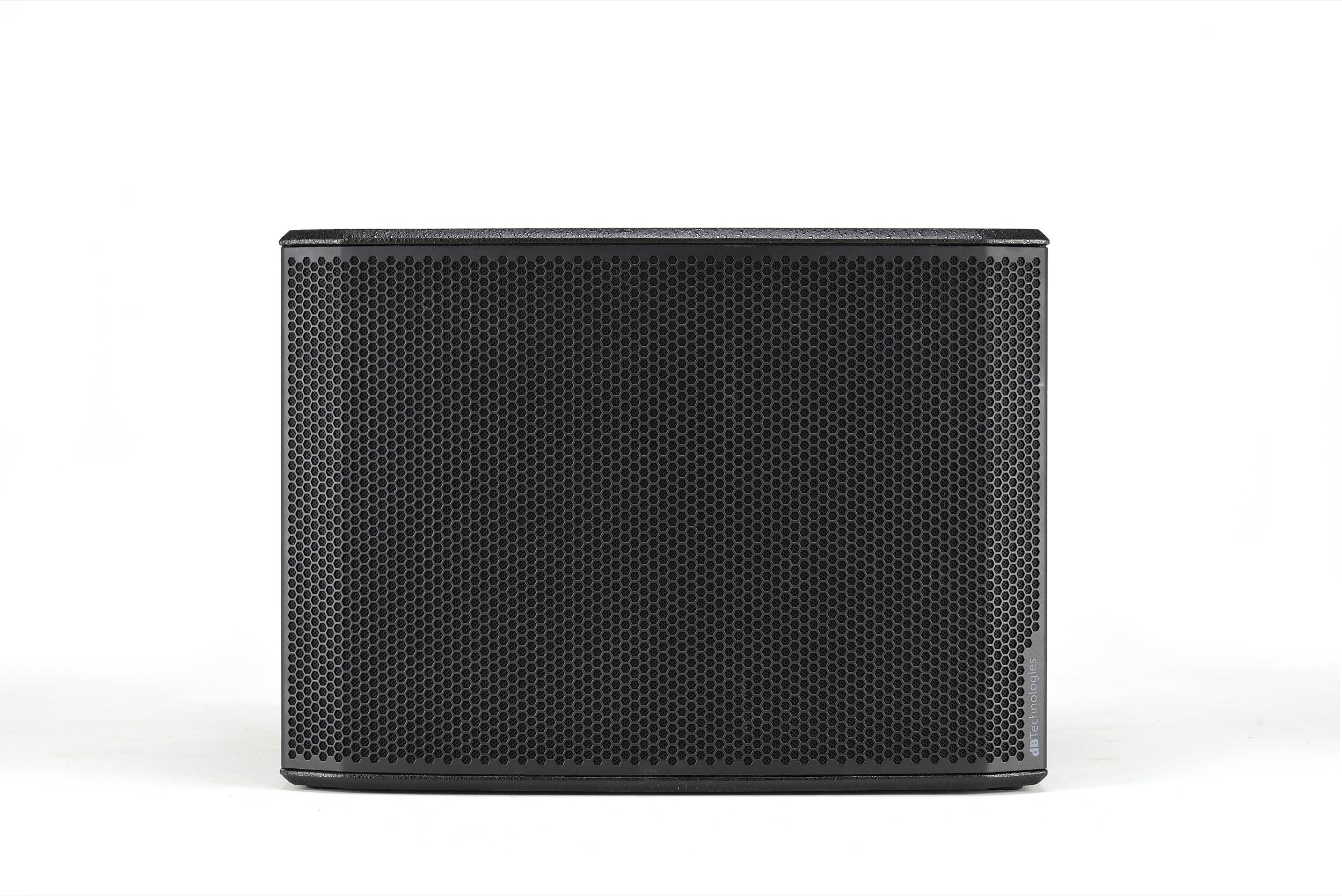 dB Technologies SUB 918 – סאב מוגבר 18 אינץ׳ 1800W עם RDNet 3 חזית הסאב dB Technologies SUB 918 עם הגריל בהעמדה אופקית