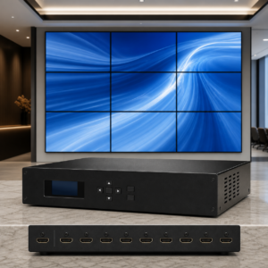 בקר קיר וידאו HDMI 3×3 עם 9 יציאות למסכים