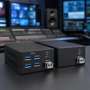מרחיק USB 3.0 עם 4 יציאות על סיב אופטי עד 300 מטר