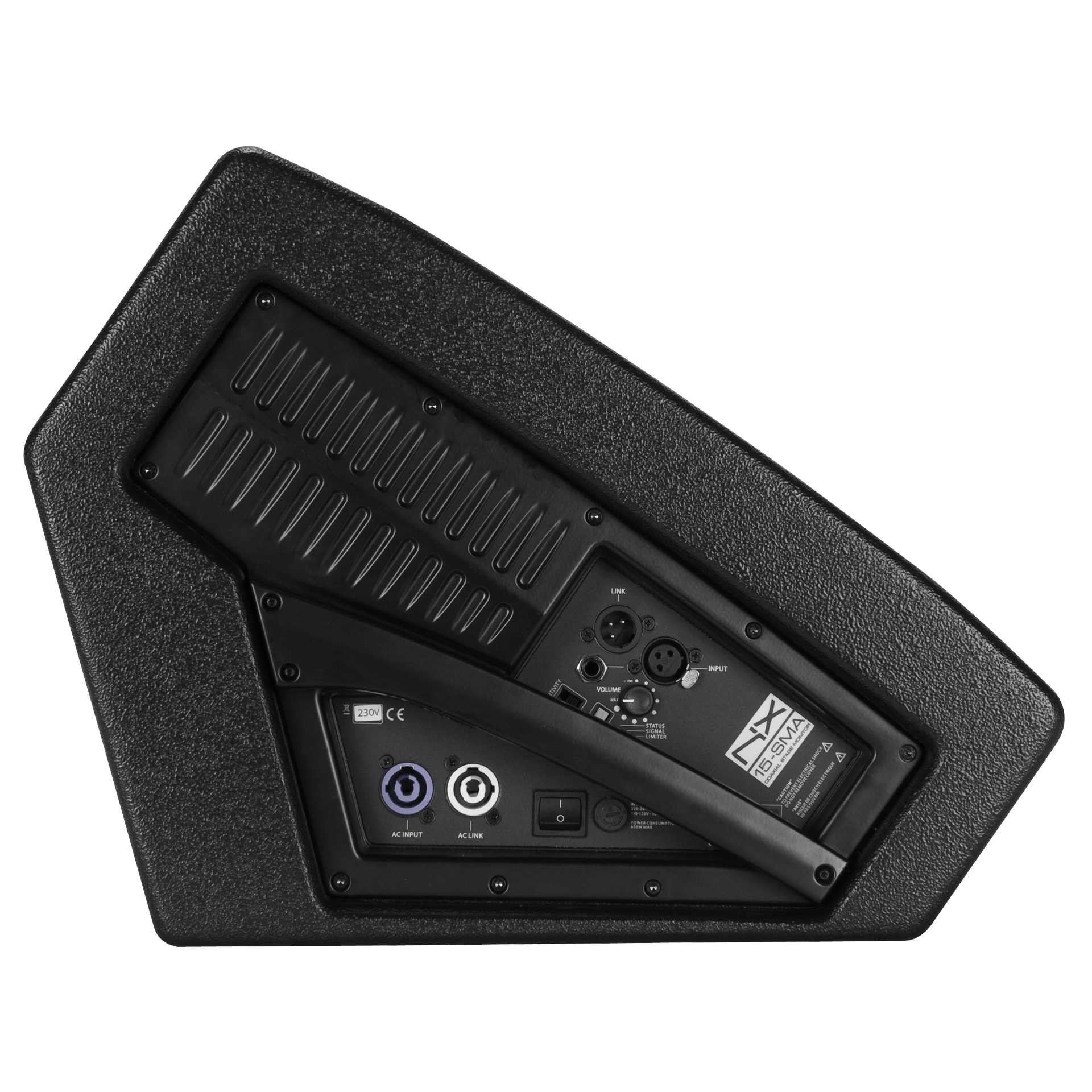 מוניטור במה מוגבר RCF NX 15-SMA — 15″ קואקסיאלי, 700W RMS 5 מוניטור במה מוגבר RCF NX 15-SMA — פאנל חיבורים ובקרה 230V