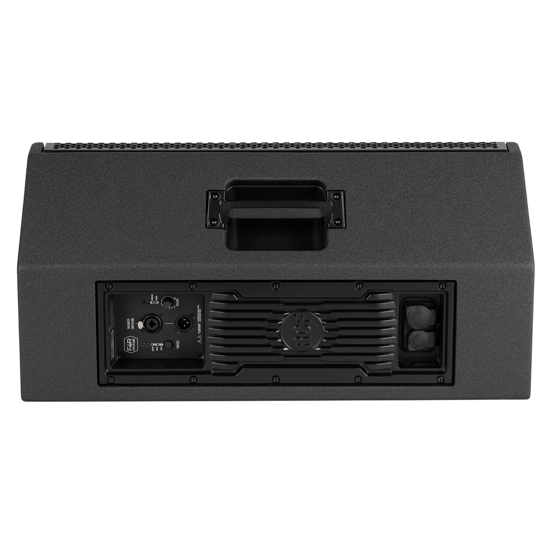 RCF NX 912-SMA מוניטור במה אקטיבי 12 אינץ׳ 2100W 8 מוניטור במה מוגבר RCF NX 912-SMA — גב ופאנל חיבורים