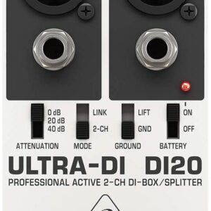 עמוד הבית 2026 28 קופסת DI אקטיבית עם 2 ערוצים Behringer DI-20