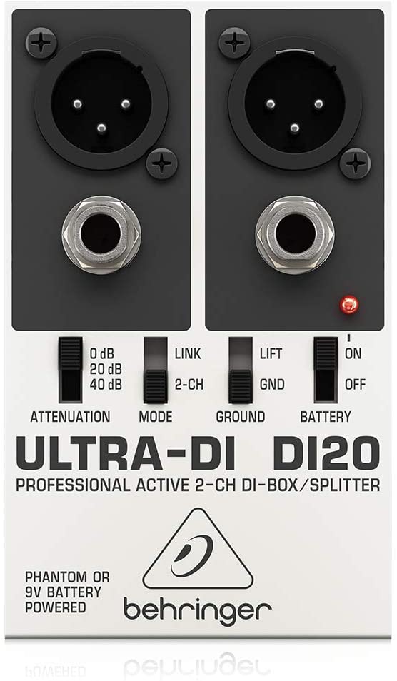 קופסת DI אקטיבית עם 2 ערוצים Behringer DI-20 1 קופסת DI אקטיבית עם 2 ערוצים Behringer DI 20