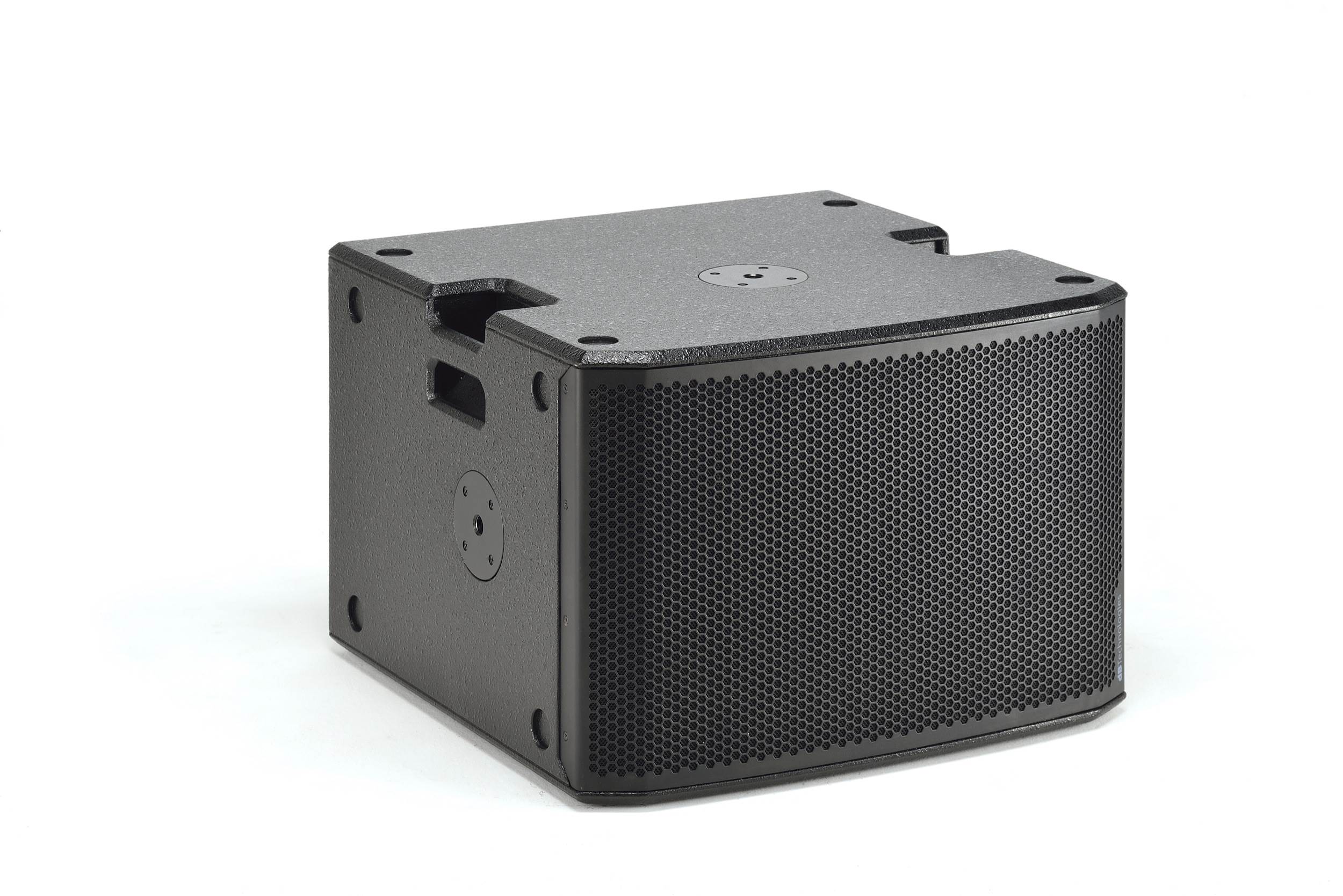 dB Technologies SUB 915 – סאב מוגבר 15 אינץ׳ 1800W עם RDNet 10 סאב dB Technologies SUB 915 במבט חזית ימין ובהעמדה אנכית