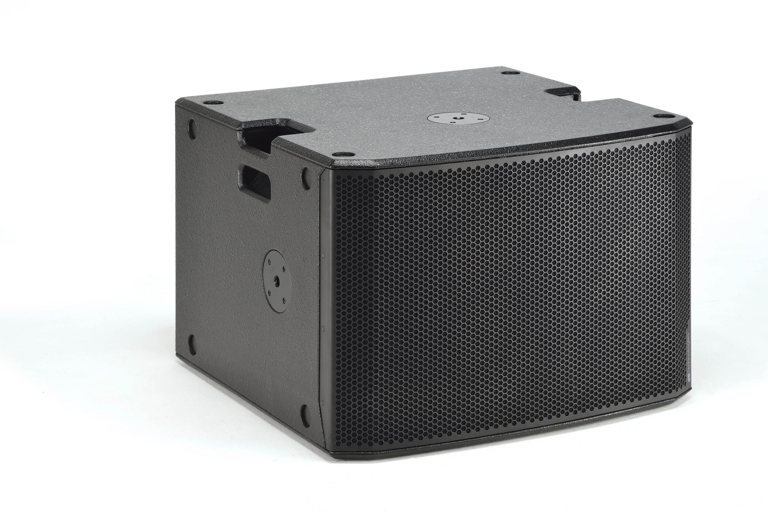 dB Technologies SUB 918 – סאב מוגבר 18 אינץ׳ 1800W עם RDNet 10 סאב dB Technologies SUB 918 במבט חזית ימין ובהעמדה אנכית
