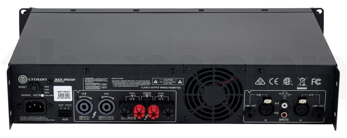 מגבר הספק Crown XLS 2502 – 2×775W ב-4Ω, Class D עם DSP 4 Crown XLS 2502 – תמונת מוצר 4