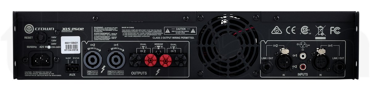 מגבר הספק Crown XLS 2502 – 2×775W ב-4Ω, Class D עם DSP 8 Crown XLS 2502 – תמונת מוצר 8