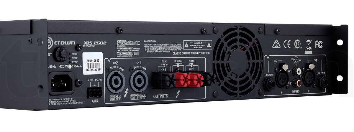מגבר הספק Crown XLS 2502 – 2×775W ב-4Ω, Class D עם DSP 7 Crown XLS 2502 – תמונת מוצר 7