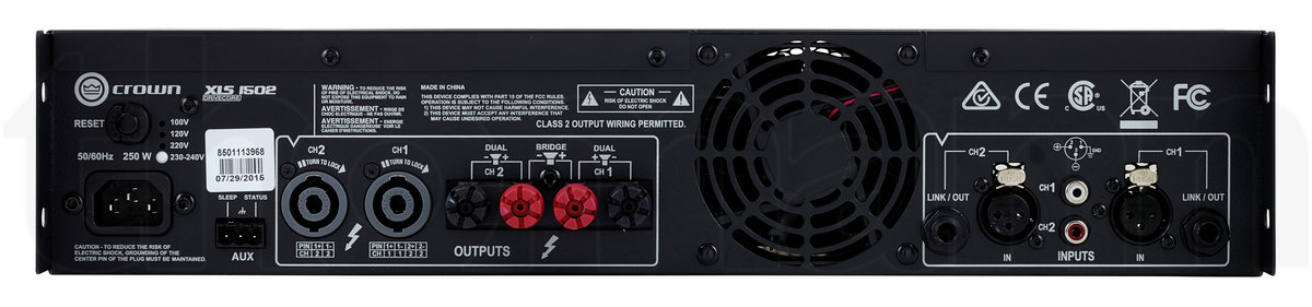 מגבר הספק Crown XLS 1502 – 2×525W ב-4Ω, Class D עם DSP 8 Crown XLS 1502 – תמונת מוצר 8