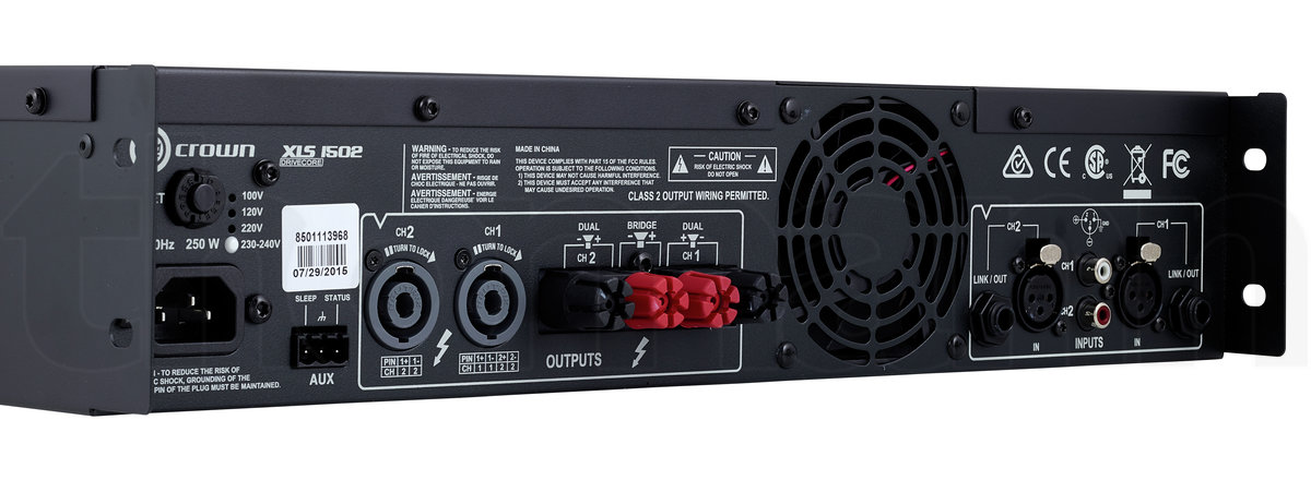 מגבר הספק Crown XLS 1502 – 2×525W ב-4Ω, Class D עם DSP 7 Crown XLS 1502 – תמונת מוצר 7