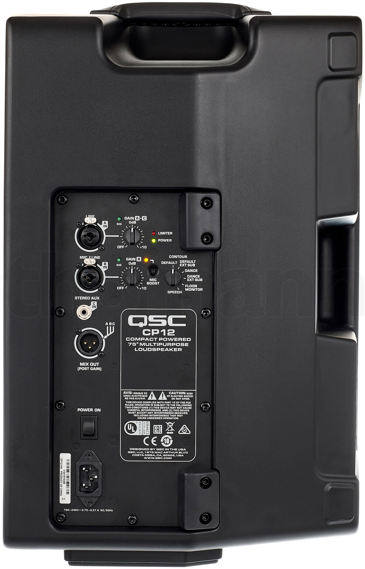 רמקול מוגבר QSC CP12 – 12 אינץ׳, 1000W Peak, DSP ו-126dB 4 QSC CP12 – תמונת מוצר 4