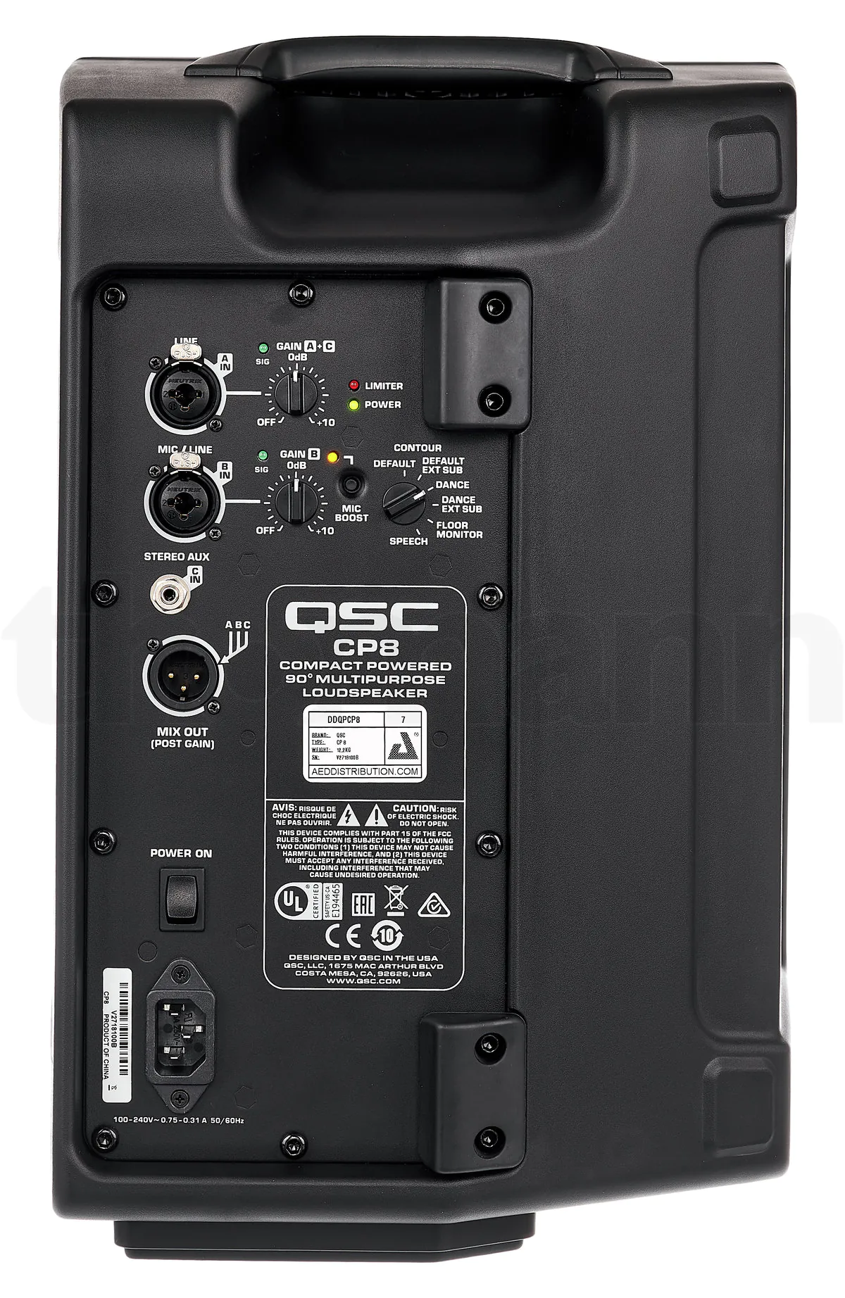 רמקול מוגבר QSC CP8 – 8 אינץ׳, 1000W Peak, 124dB ו-DSP 6 QSC CP8 – תמונת מוצר 6
