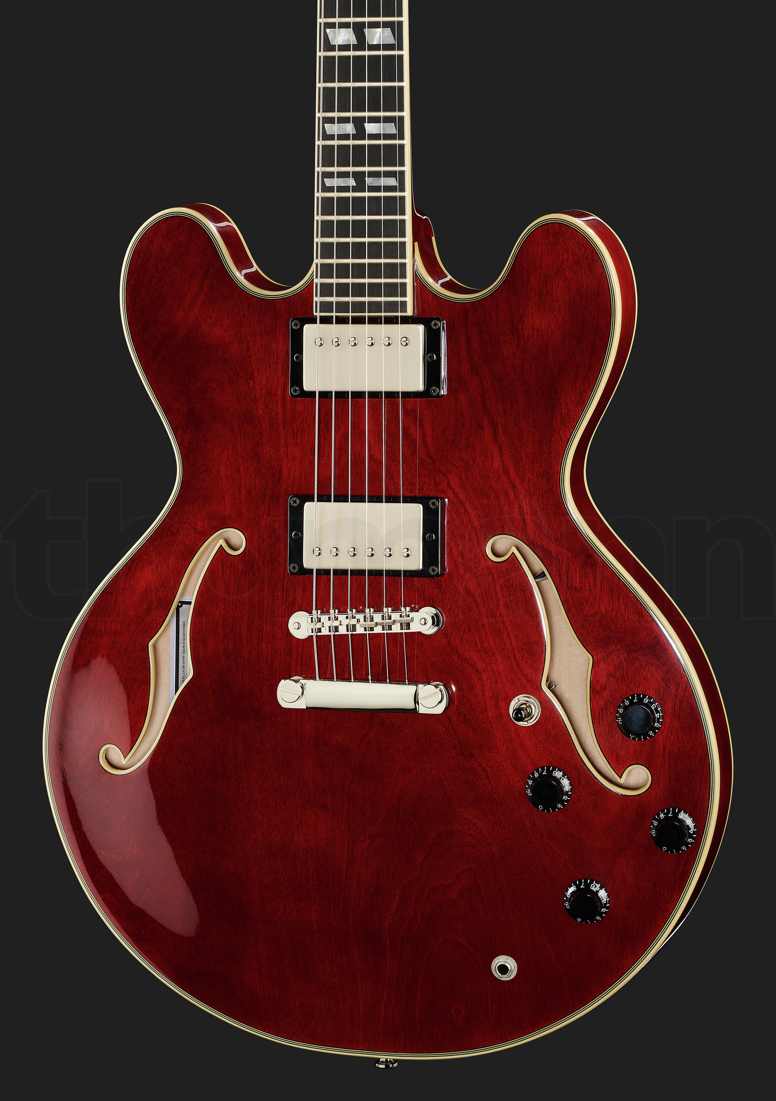 גיטרה חשמלית Stanford CR Thinline 35 Cherry 3 15426681.jpg