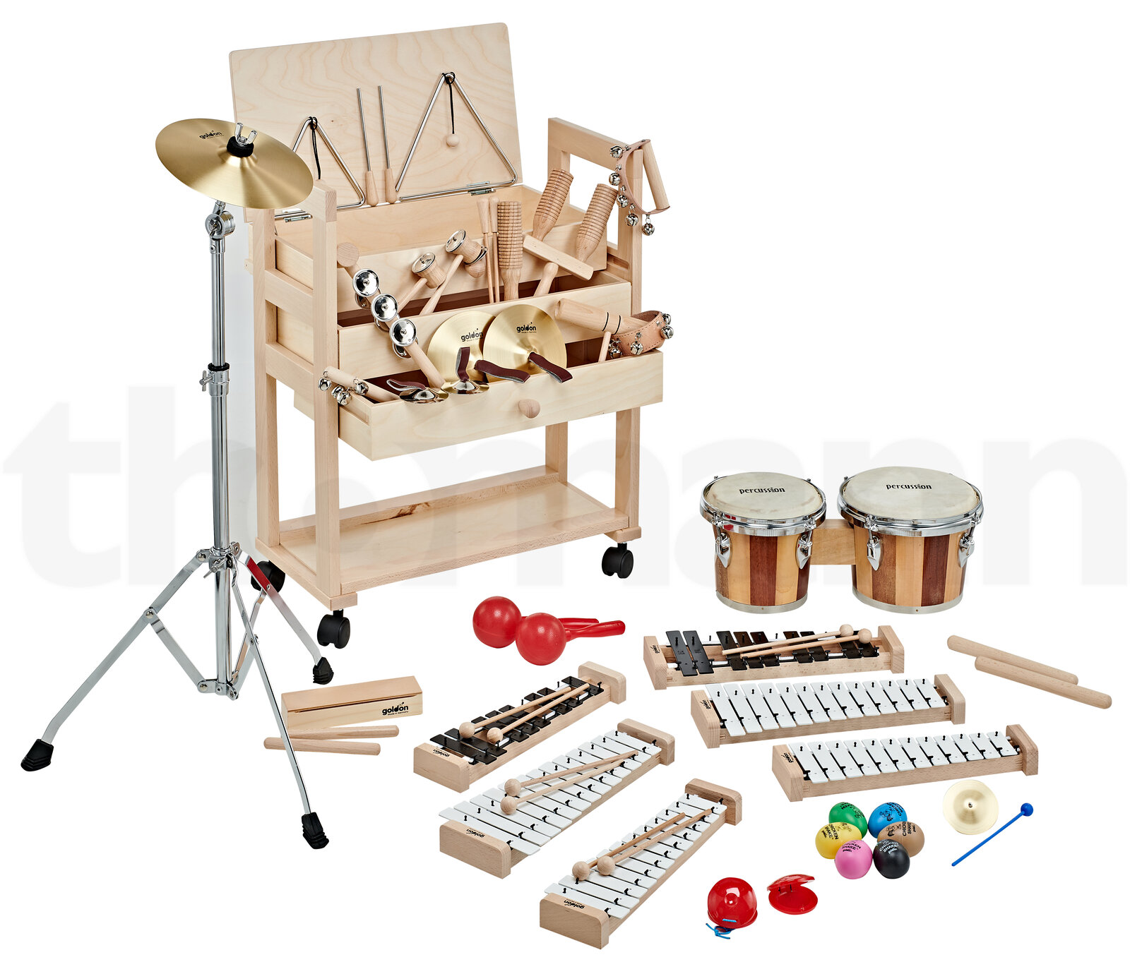 כלי הקשה Goldon MusicTrolley Bongo Model 30512 3 15571675.jpg