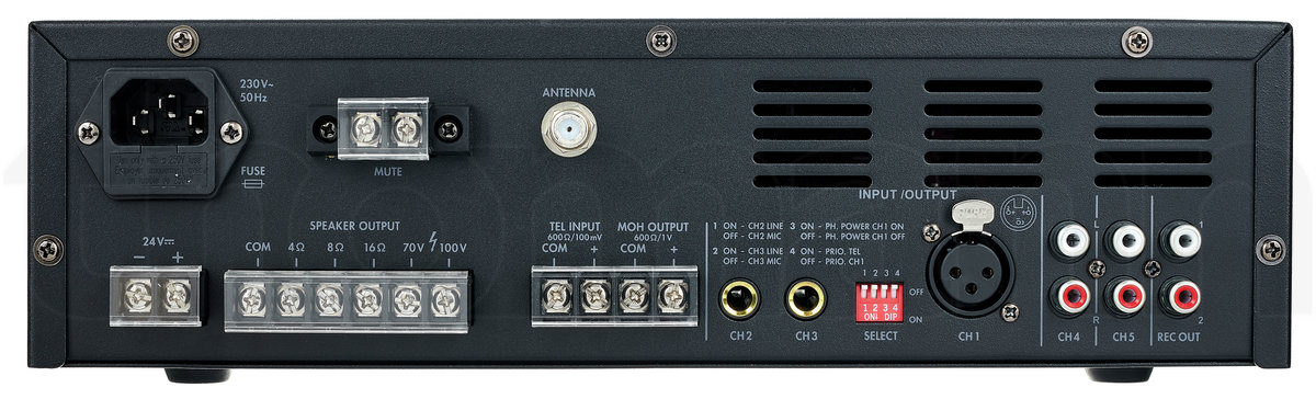 מגבר כריזה 100V עם DAB+ ו-Bluetooth Monacor PA-806DAP – 60W 6 Monacor PA-806DAP – תמונת מוצר 6