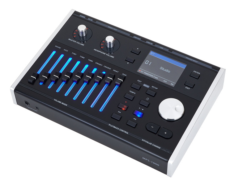 מודול תופים אלקטרוניים Millenium MPS-1000 – 820 צלילים, 8 יציאות דיירקט ו-9 פיידרים 1 מודול תופים אלקטרוניים Millenium MPS-1000 – 820 צלילים, 8 יציאות דיירקט ו-9 פיידרים