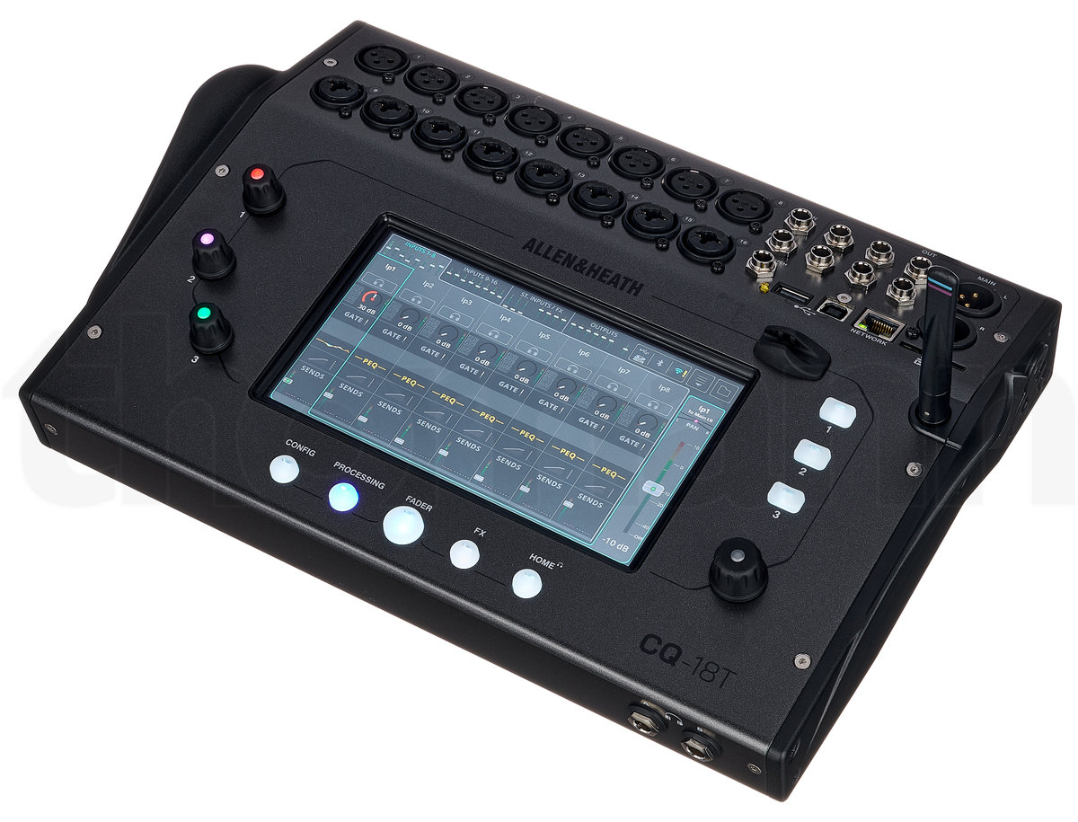 מיקסר דיגיטלי Allen & Heath CQ18T – 18 ערוצים, מסך 7 אינץ׳ ו-96kHz 1 Allen & Heath CQ18T – מיקסר דיגיטלי