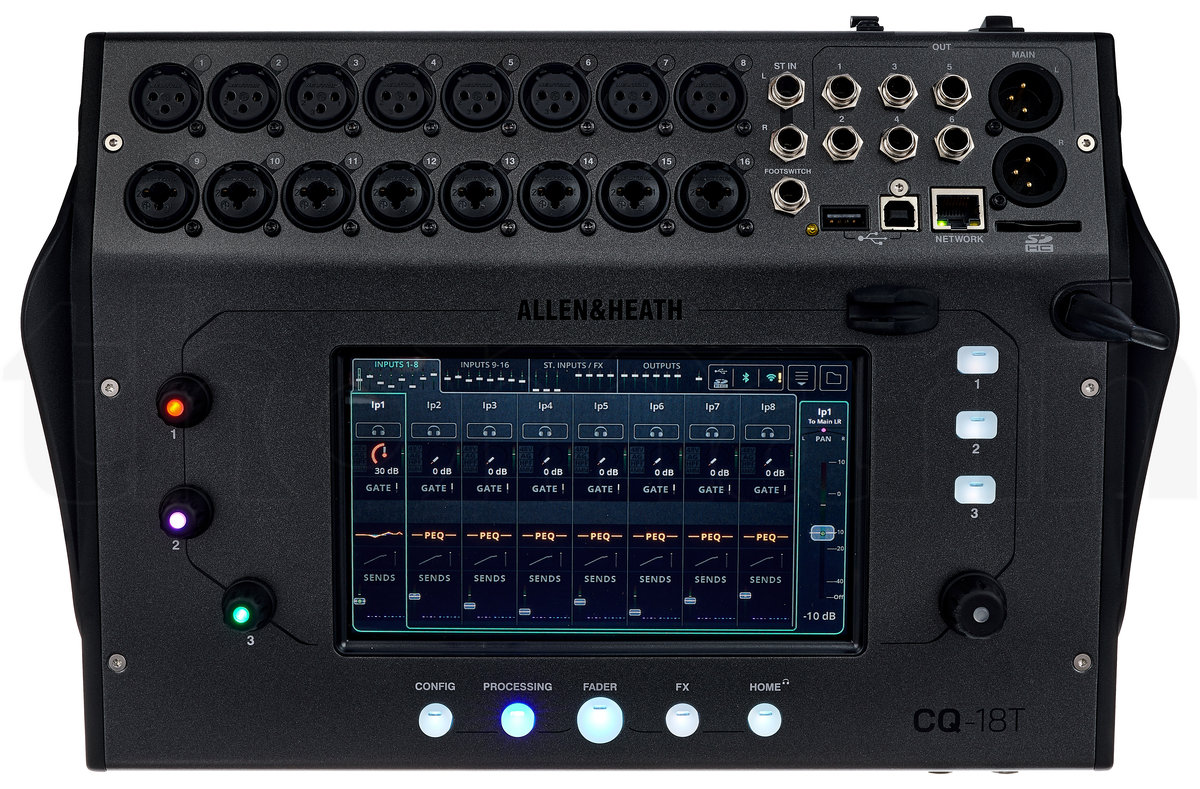 מיקסר דיגיטלי Allen & Heath CQ18T – 18 ערוצים, מסך 7 אינץ׳ ו-96kHz 5 Allen & Heath CQ18T – תמונת מוצר 5